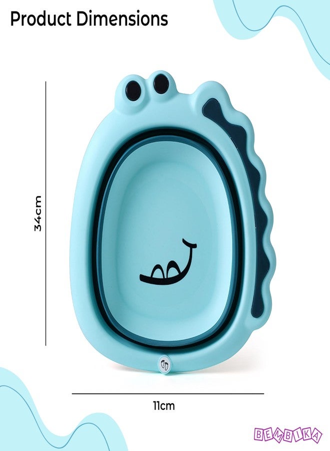 Bembika Baby Essential Baby Wash Basin Foldable Lightweight Portable Multipurpose Wash Basin for Baby, Toddler & Kids - (Blue) - Image 4