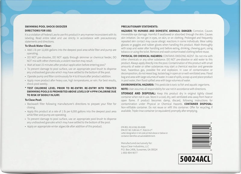 Aquaclear Pool Products Pool Shock 24x1 lb. - Image 3