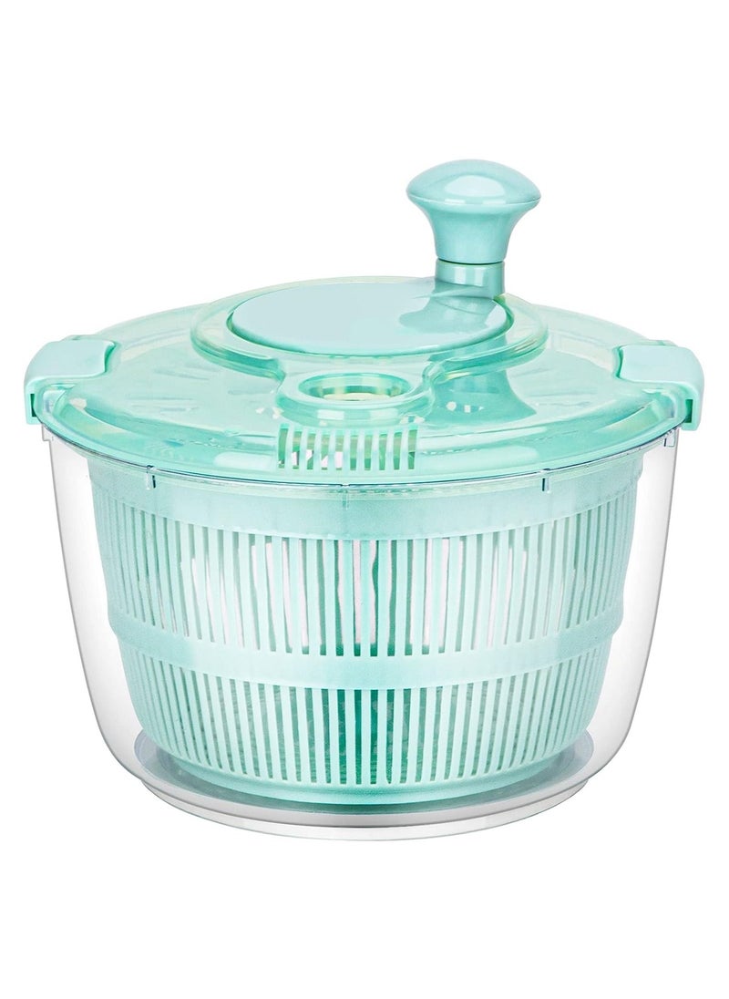 Arabest - Salad Spinner Large Lettuce Dryer Spinner Quick Dry Design BPA Free Fruit Dehydrator with Bowl, Non-Slip Mat and Safety Lid Lock (Blue) - Image 1