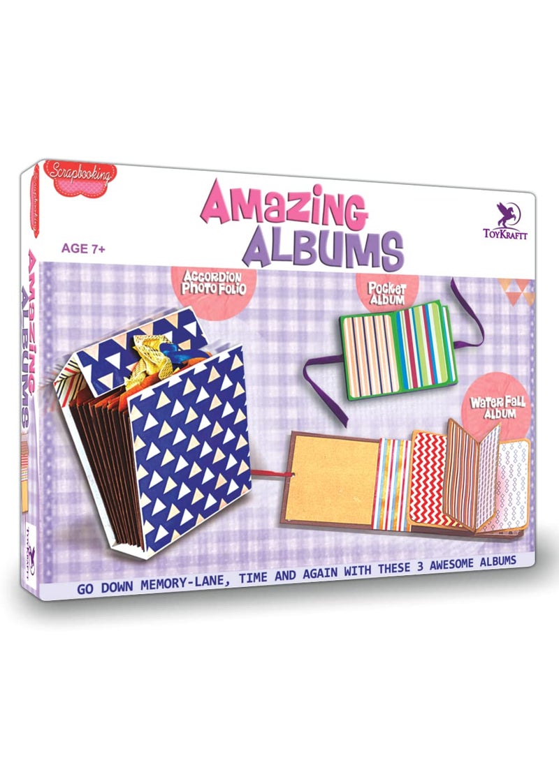 ToyKraft Toykraft: Scrapbook Amazing Albums | Scrapbook Materials for Craft | Scrapbook for Memories | DIY Craft Kit | DIY Kits for Girls | Kids Craft | |Craft Set for Kids 6-12 | Gift for Girls  - Image 1