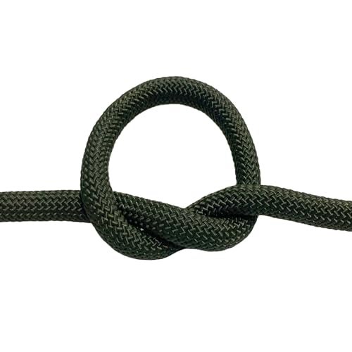 YUZENET Braided Polyester Arborist Rope (3/8 inch X 150 feet) High Strength Bull Rope for Tree Work Truck Securing Camping Swing, ArmyGreen - Image 2