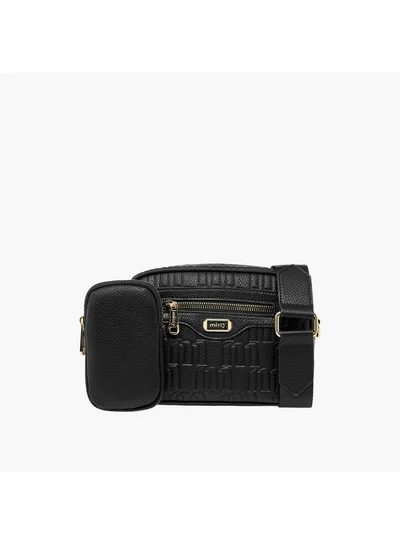 MISSY Women Monogram Embossed Crossbody Bag with Pouch and Adjustable Strap