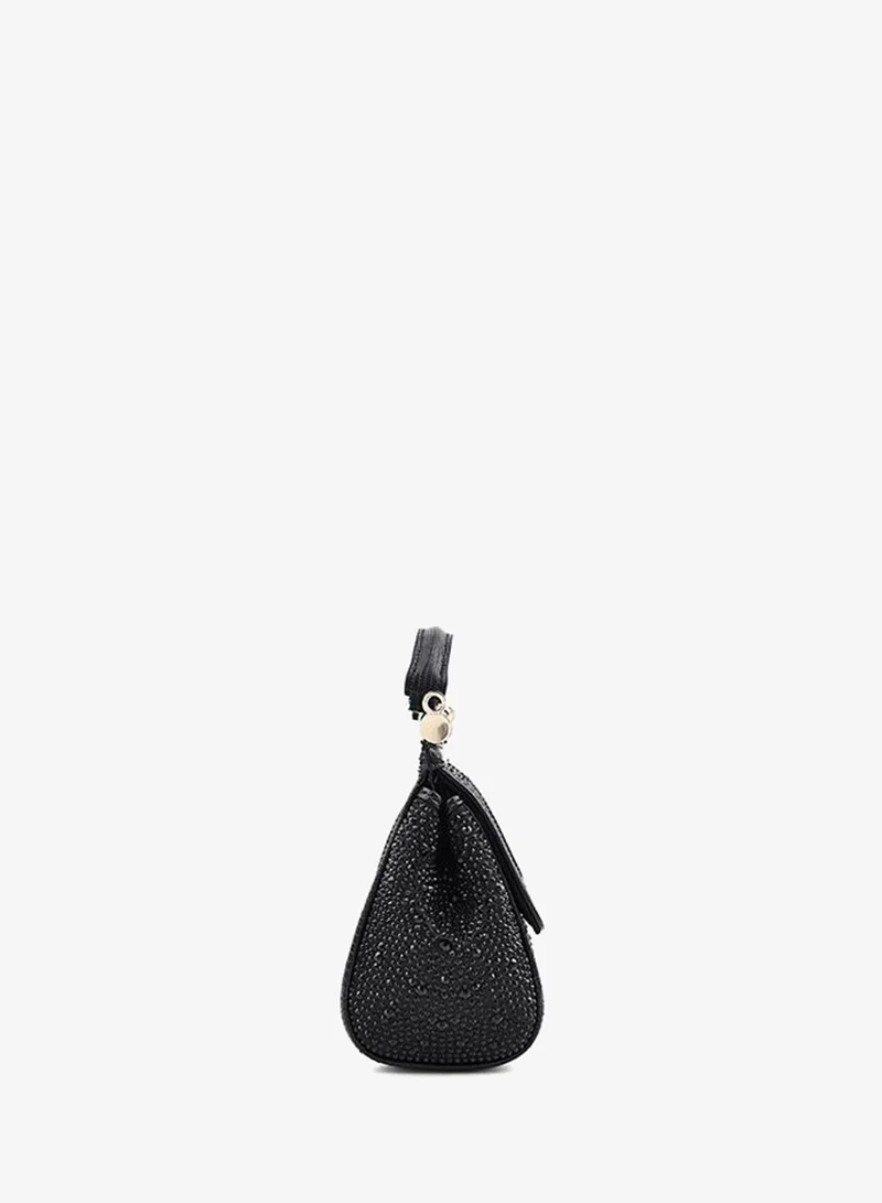 Cuple Black Cuple Textured Zip Shoulder Bag for Women | Best Price UAE