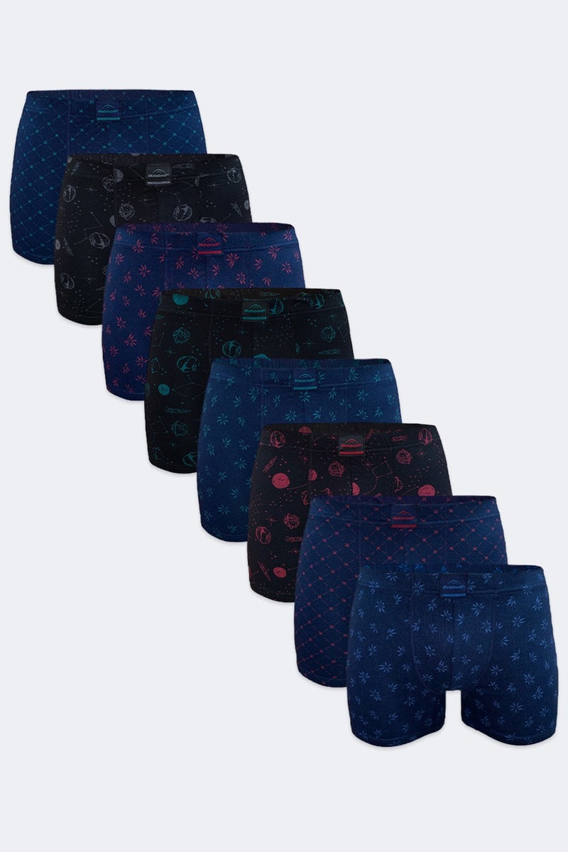 Malabadi Men's Patterned 8 Pack Modal Boxer 8 Pieces 8M251  - Image 1