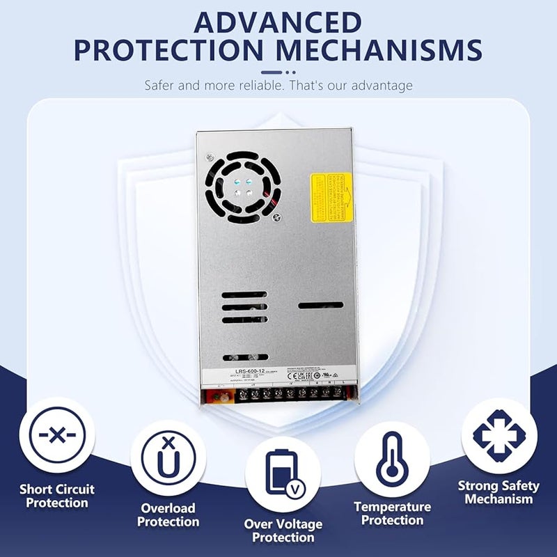 DYSGLOBAL LRS 600W AC DC Power Supply 12V 50A Single Output for Industrial Automation - Image 3