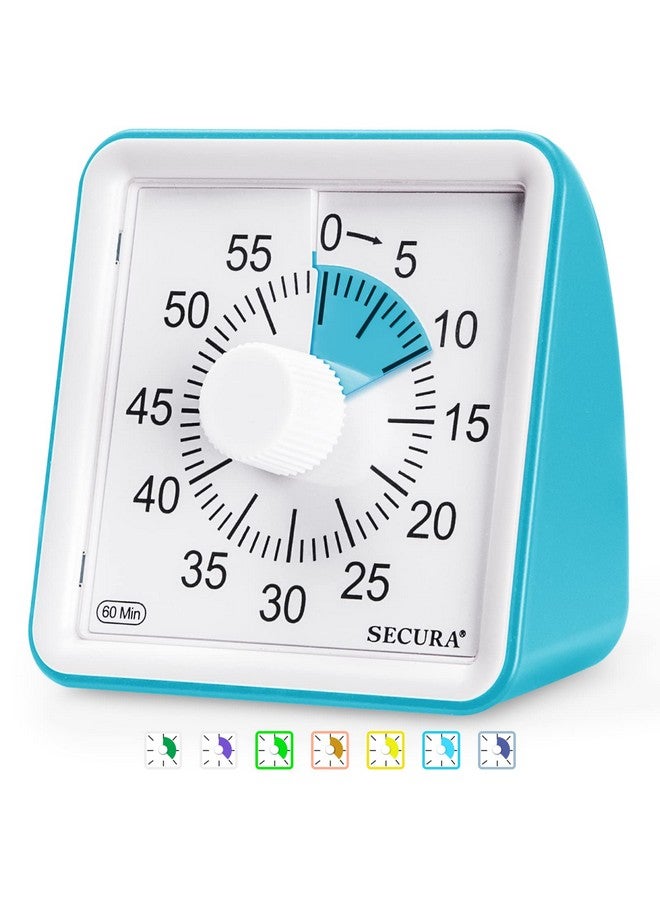 سيكورا مؤقت سيكورا البصري لمدة 60 دقيقة، مؤقت للفصل الدراسي، مؤقت تنازلي للأطفال والكبار، أداة إدارة الوقت للتدريس (أزرق وأزرق) - Image 1