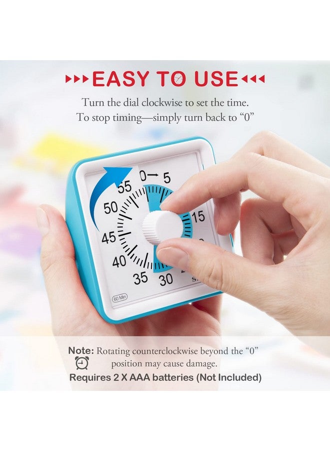 سيكورا مؤقت سيكورا البصري لمدة 60 دقيقة، مؤقت للفصل الدراسي، مؤقت تنازلي للأطفال والكبار، أداة إدارة الوقت للتدريس (أزرق وأزرق) - Image 2