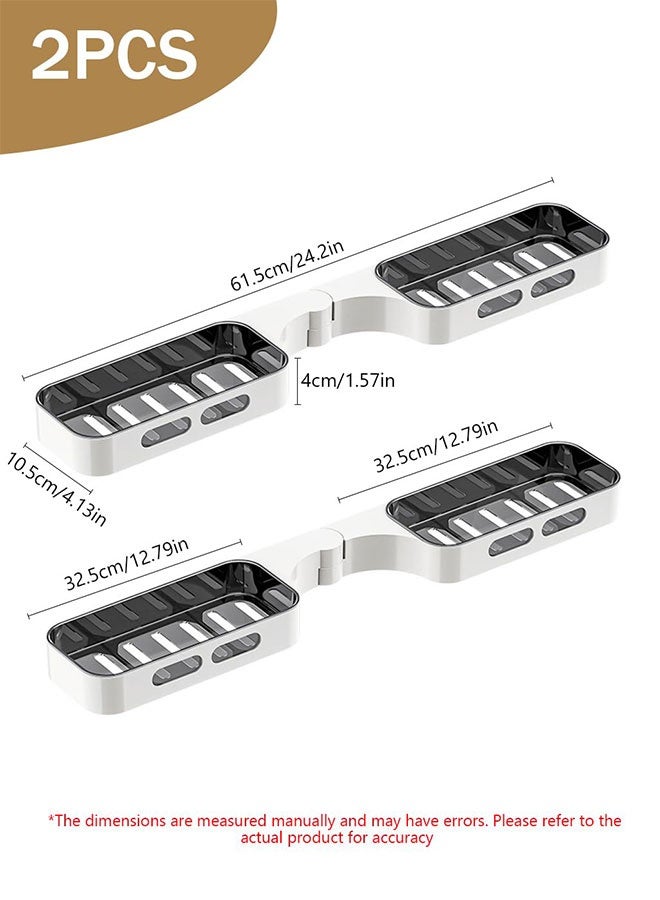 2 Pack Shower Caddy , Adhesive Rustproof Shelves Rack for Shampoo, Soap, Lotions, Cosmetics, No Drilling Wall-Mounted, Large Capacity Bathroom Organizers and Storage, Premium Wall Mount Bathroom Organizer Shelf - Upgraded Rustproof Kitchen Storage Rack for Inside Shower Rack& Bathroom Storage&Home Decor - Image 2