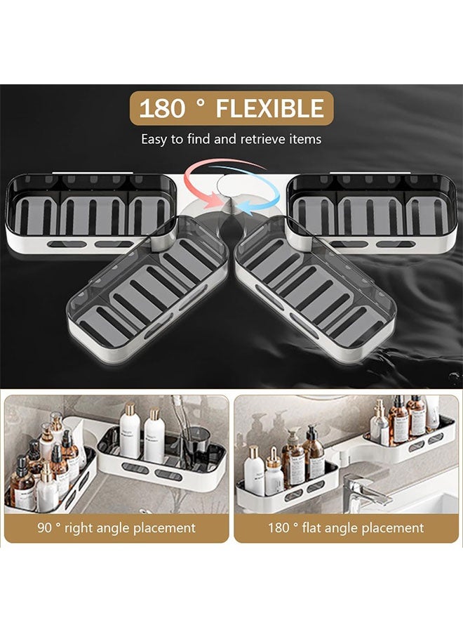 2 Pack Shower Caddy , Adhesive Rustproof Shelves Rack for Shampoo, Soap, Lotions, Cosmetics, No Drilling Wall-Mounted, Large Capacity Bathroom Organizers and Storage, Premium Wall Mount Bathroom Organizer Shelf - Upgraded Rustproof Kitchen Storage Rack for Inside Shower Rack& Bathroom Storage&Home Decor - Image 4