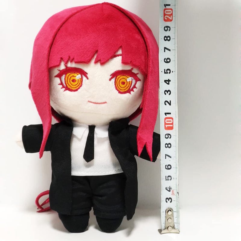 JCvCX Red Hair Women with Black Overcoat Standing Anime Figure Stuffed Soft Pillow - Image 5