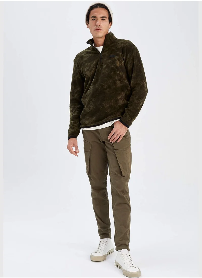 DeFacto Man Stand- Up Collar Knitted Sweatshirt
