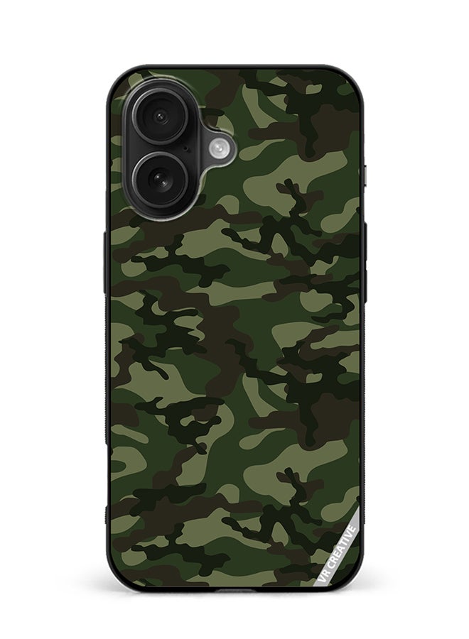 Protective Case Cover For Apple iPhone 16 Plus Camouflage Green Design Multicolour