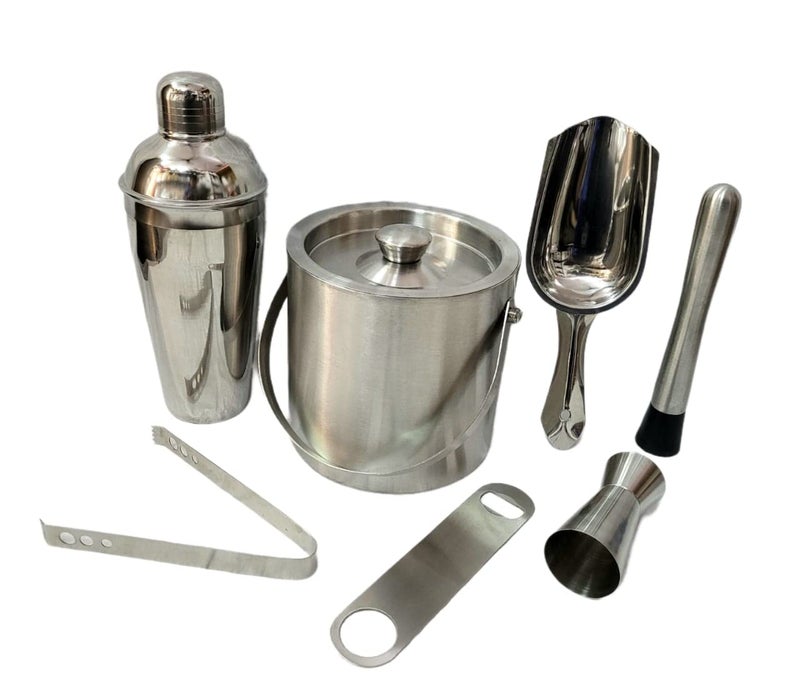 Proniks Stainless Steel Insulated Ice Bucket Keeps Ice Cold for 6 hGreat bar Tools for Home bar Accessories of 1 LitreSilver - Image 1