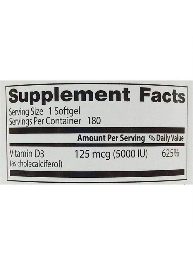 Doctor's BEST - Doctor's Best Best Vitamin D3 5000IU 180 SG - Image 1