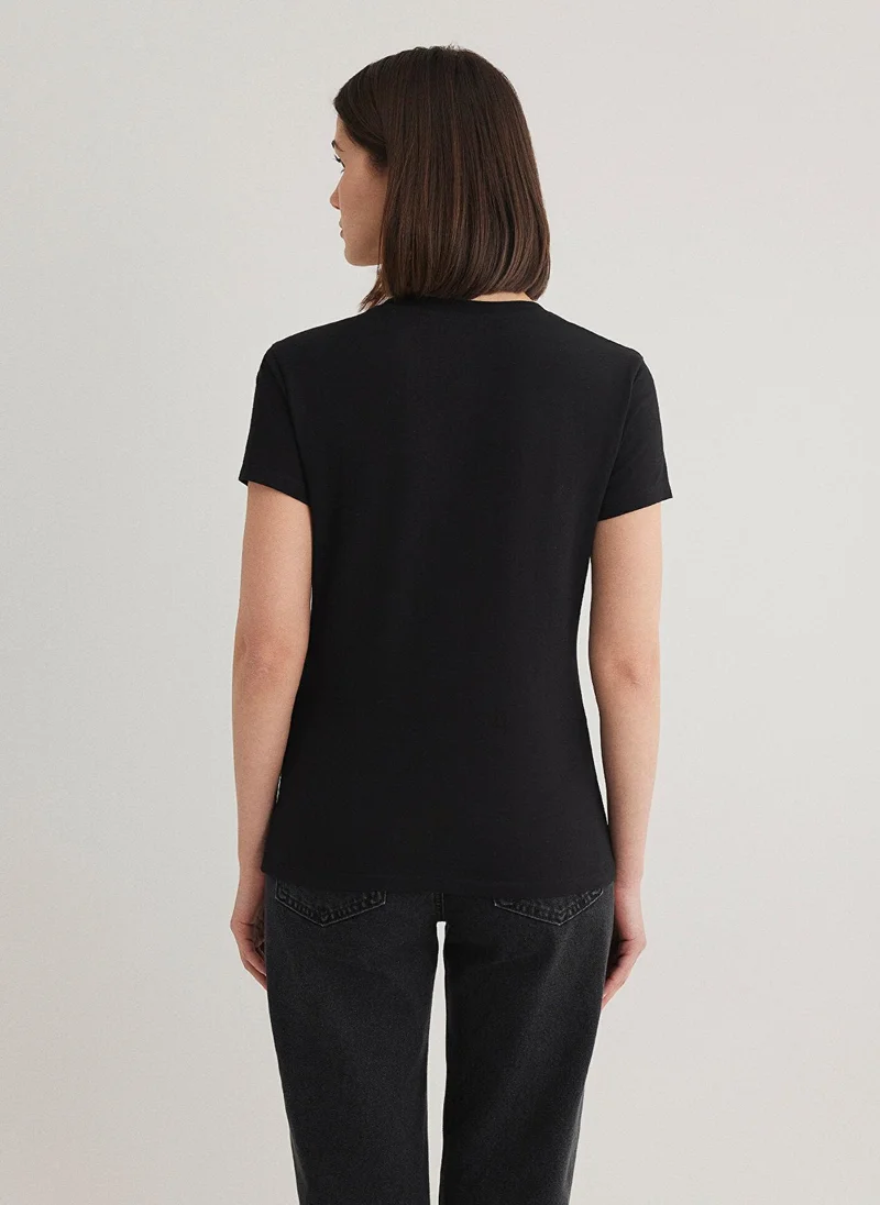 مافي Black Basic T-shirt