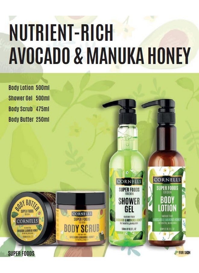 CORNELLS - Super Food Avocado & Manuka Honey Body Lotion 500Ml | For Healthy Plump Skin | Nutrientrich | For Men And Women - Image 1