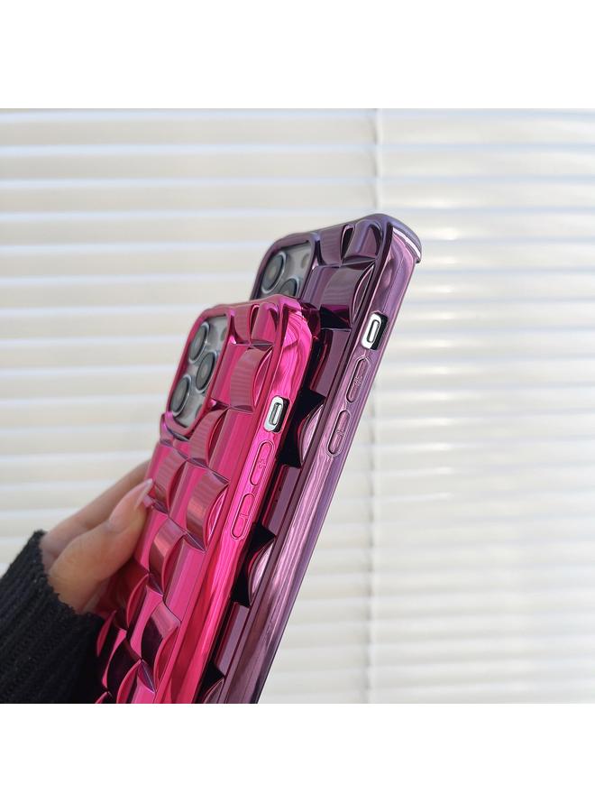 erorex Case For iPhone 12 Pro Max 3D Cube Weave Texture Electroplating Phone Case - Image 4