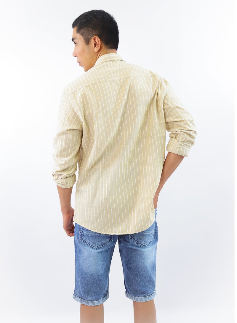 Levantino Men's Striped Slim Fit Long Sleeve Shirt - Image 3