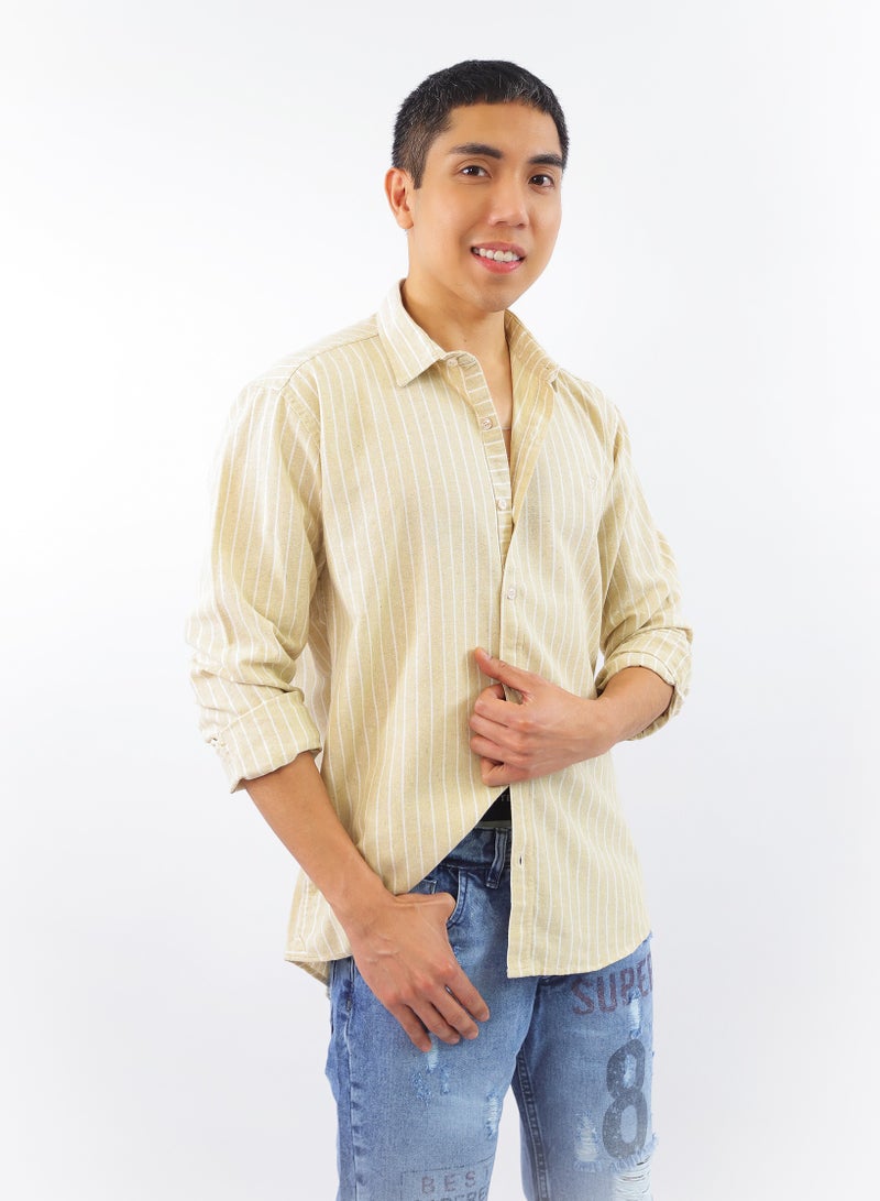 Levantino Men's Striped Slim Fit Long Sleeve Shirt - Image 2