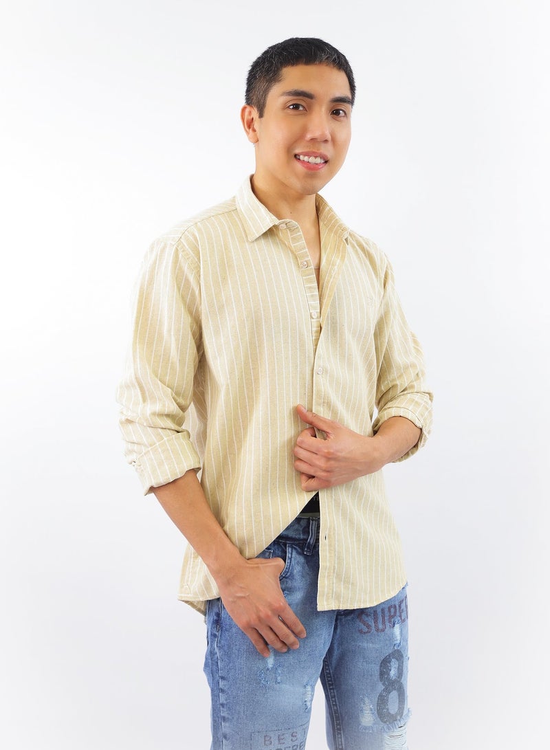 Levantino Men's Striped Slim Fit Long Sleeve Shirt - Image 1