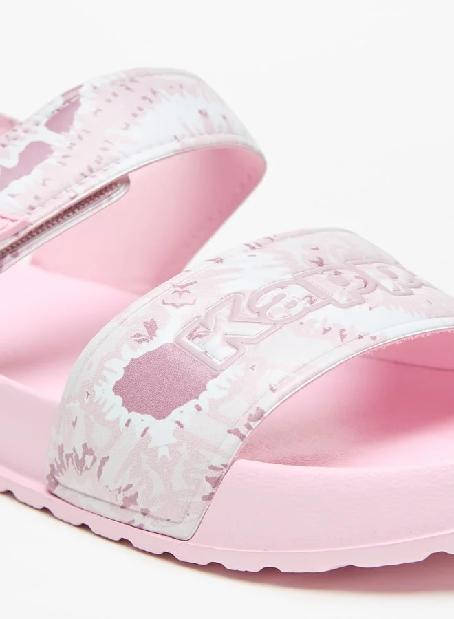 Kappa Girls All-Over Print Floaters With Hook And Loop Closure