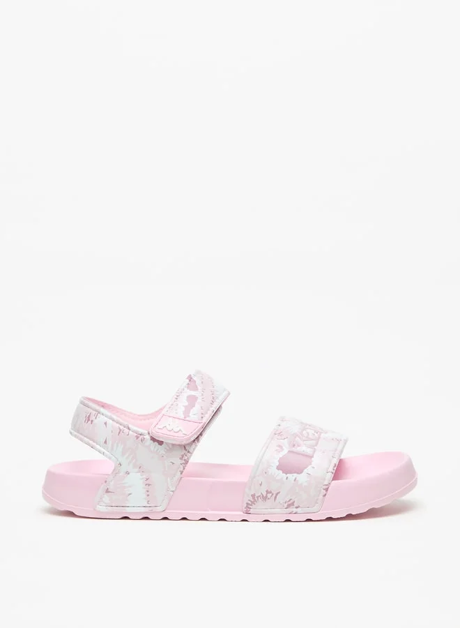 Kappa Girls All-Over Print Floaters With Hook And Loop Closure