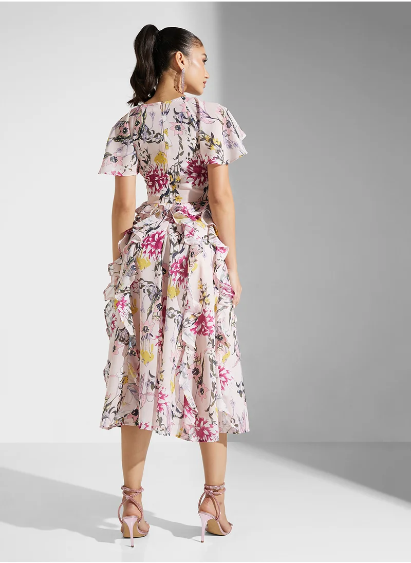 Frock and Frill Embellished Knee Lenth Dress