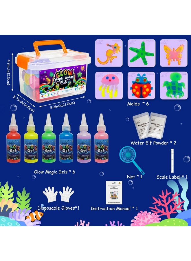 Kiditos Glow in The Dark Magic Water Elf Toy Kit, Magic Aqua Fairy Water Gel Kit with 6 Glow Colors and 6 Molds. Christmas Gifts, Birthday Gifts, Party Favors, Arts & Crafts DIY STEM Kits for Kids - Image 5