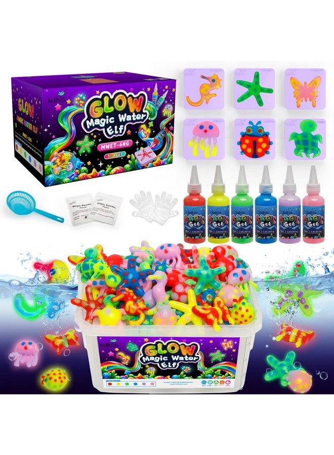 Kiditos Glow in The Dark Magic Water Elf Toy Kit, Magic Aqua Fairy Water Gel Kit with 6 Glow Colors and 6 Molds. Christmas Gifts, Birthday Gifts, Party Favors, Arts & Crafts DIY STEM Kits for Kids - Image 1