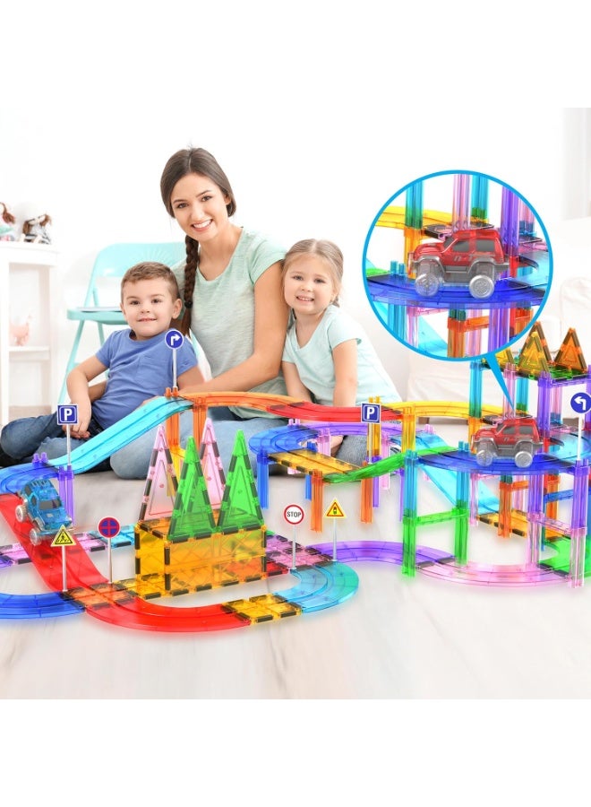 PicassoTiles سيارة سباق فلاشينغ مغناطيسية من بيكاسو تايلز 2 قطع | متوافقة مع البلاط المغناطيسي | مسار سباق مغناطيسي | كتل بناء | ألعاب STEM | مجموعة ألعاب تعليمية | كتل تكديس | مجموعة بناء للأطفال لتطوير الدماغ - Image 2