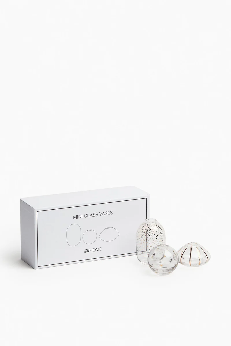 H&M 3-Pack Glass Mini Vases