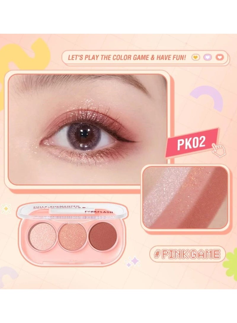 Pink Flash Eyeshadow Trio PK02 PF-E23 - Image 2