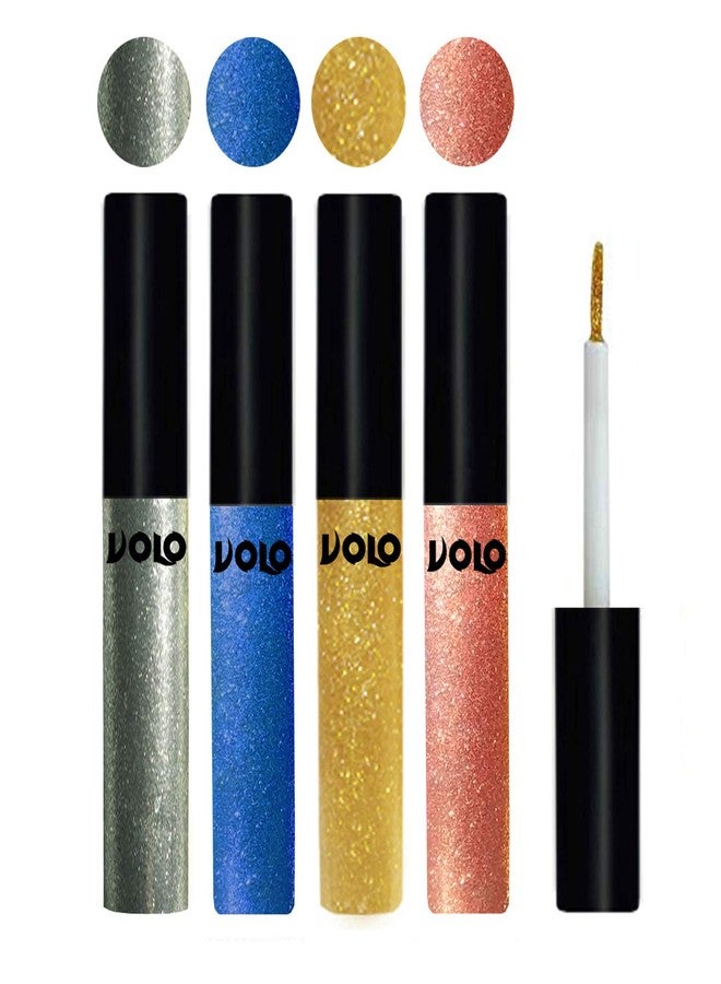Volo WATERPROOF GLITTER EYE LINER(Entick Silver, Sky Blue, Light Golden, Rose Gold) - Image 2