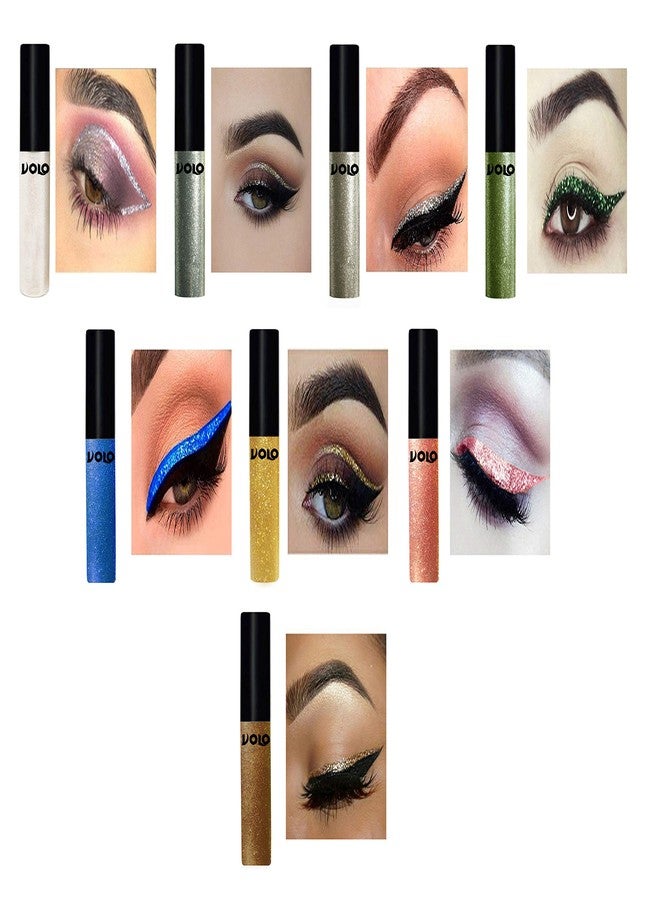 Volo WATERPROOF GLITTER EYE LINER(Entick Silver, Sky Blue, Light Golden, Rose Gold) - Image 4