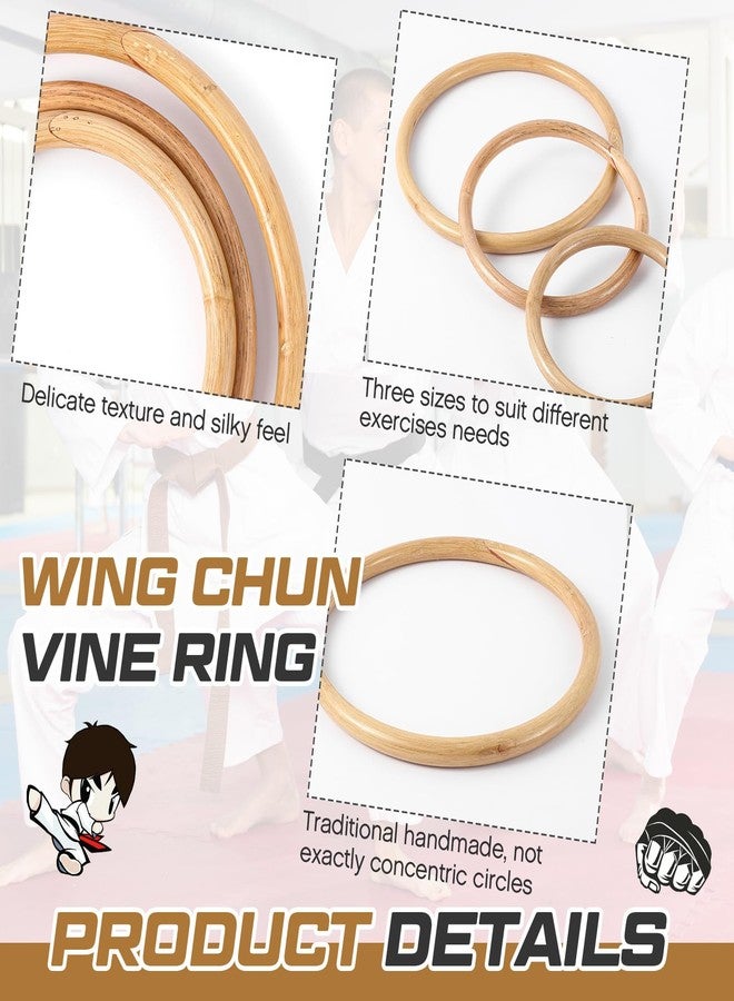 Blueweenly 3 Pcs Kung Fu Ring Wing Chun 7, 9, 11 Inches Wing Chun Training Equipment for Training Kung Fu - Image 3