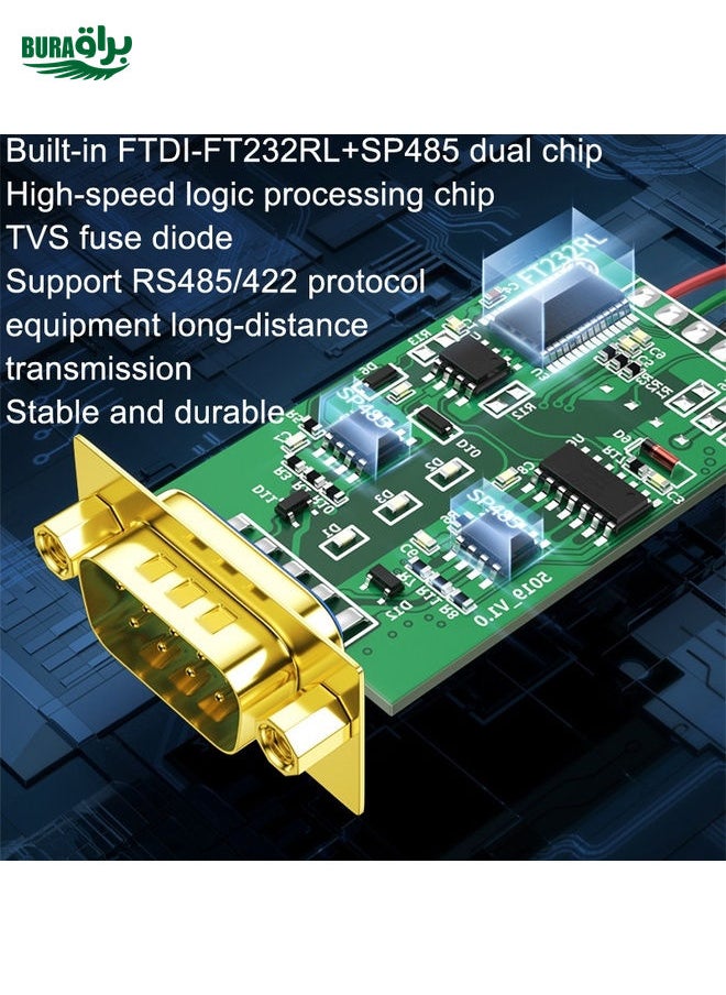 DTECH DT-5019 USB To RS485/422 Industrial Converter Serial Line Communication Adapter(1.2m)