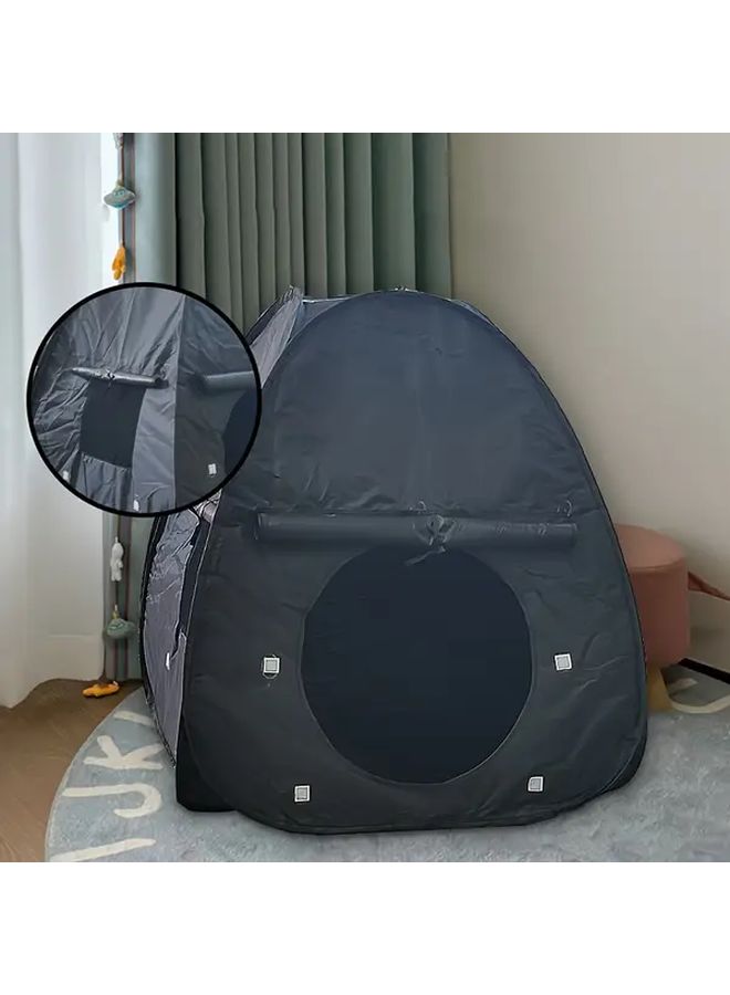 Four Sided Sensory Tent Black with Star String Lights for Kids Calm Corner Play Indoor Outdoor - Image 5