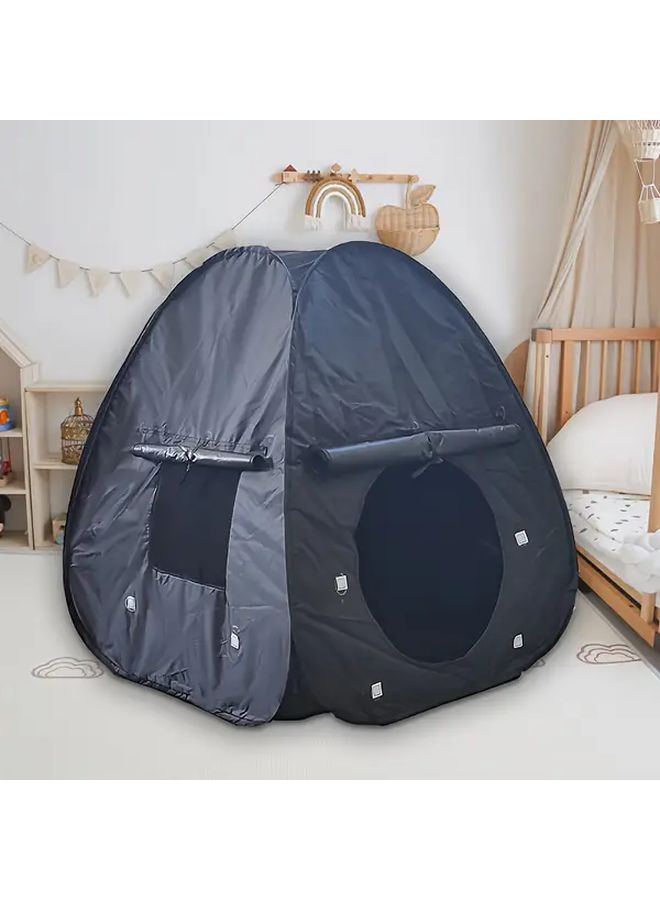 Four Sided Sensory Tent Black with Star String Lights for Kids Calm Corner Play Indoor Outdoor - Image 4