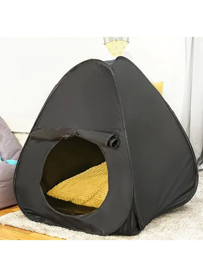 Four Sided Sensory Tent Black with Star String Lights for Kids Calm Corner Play Indoor Outdoor - Image 3