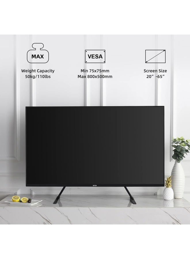 Suptek Universal TV Stand for 20-65 Inch LCD/LED/OLED/Plasma Flat & Curved Screens - Metal Legs With Height Adjustment, VESA 75x75mm to 800x500mm, Max 50kgs/110lbs - Image 3