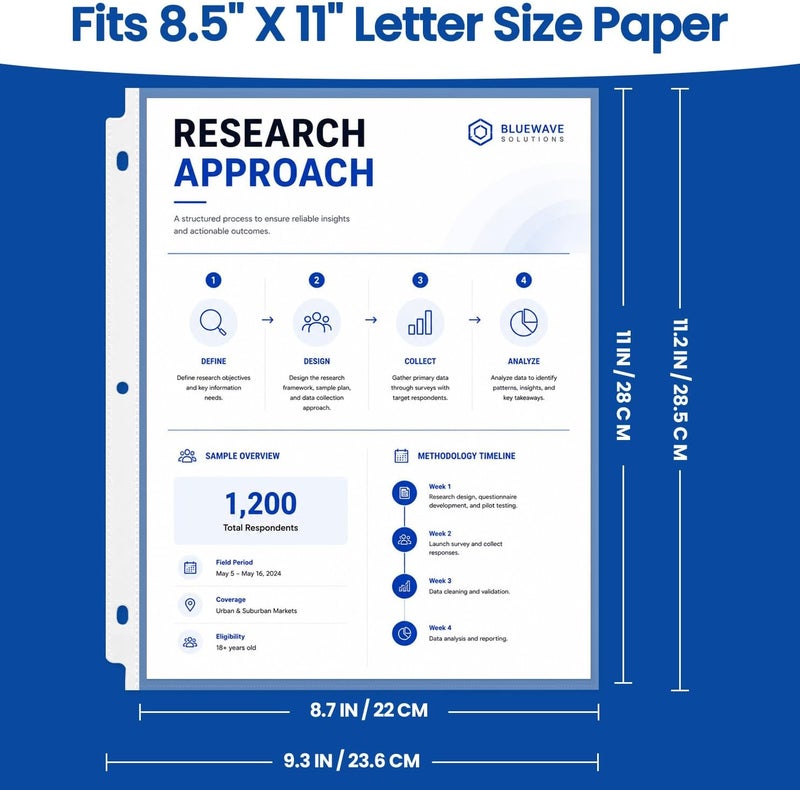 Taja Sheet Protectors for 3 Ring Binder, Clear Page Protectors Top Loading, Plastic Sleeves for Paper Letter Size 8.5" x 11", Perfect for Office, Home & School Document Storage, 800 Pack - Image 2