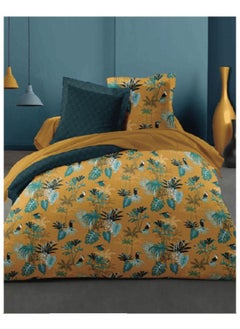 Home-Tex Design Hometex Design 100% Cotton King Size Reversible Printed Duvet Cover Set ORPARADIS 1 Duvet Cover 240x200 cm + 2 Pillow Covers 50x80 cm  - Image 1