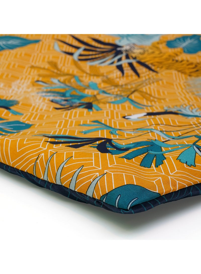 Home-Tex Design Hometex Design 100% Cotton King Size Reversible Printed Duvet Cover Set ORPARADIS 1 Duvet Cover 240x200 cm + 2 Pillow Covers 50x80 cm - Image 3