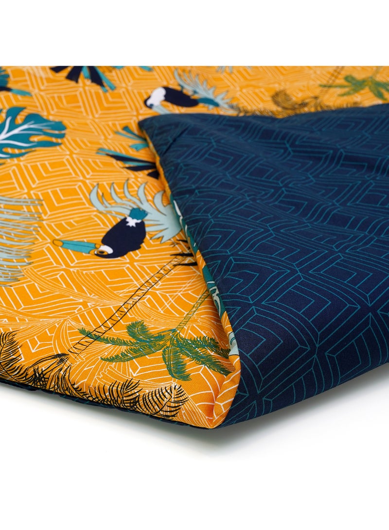 Home-Tex Design Hometex Design 100% Cotton King Size Reversible Printed Duvet Cover Set ORPARADIS 1 Duvet Cover 240x200 cm + 2 Pillow Covers 50x80 cm - Image 5