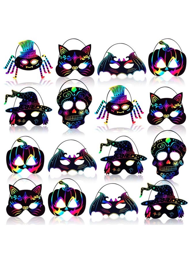 36Pcs Halloween Rainbow Scratch Mask Art Craft Kit For Kids Birthday Cosplay Classroom Decoration Magic Scratch Paper Halloween Party Favor Supplies Bat Witch Pumpkin Zombie Pirate Skull - pzsku/Z285F116033D1B06F2294Z/45/_/1698062146/3bc14493-e06f-482c-b5a8-1482ef7a4b3f