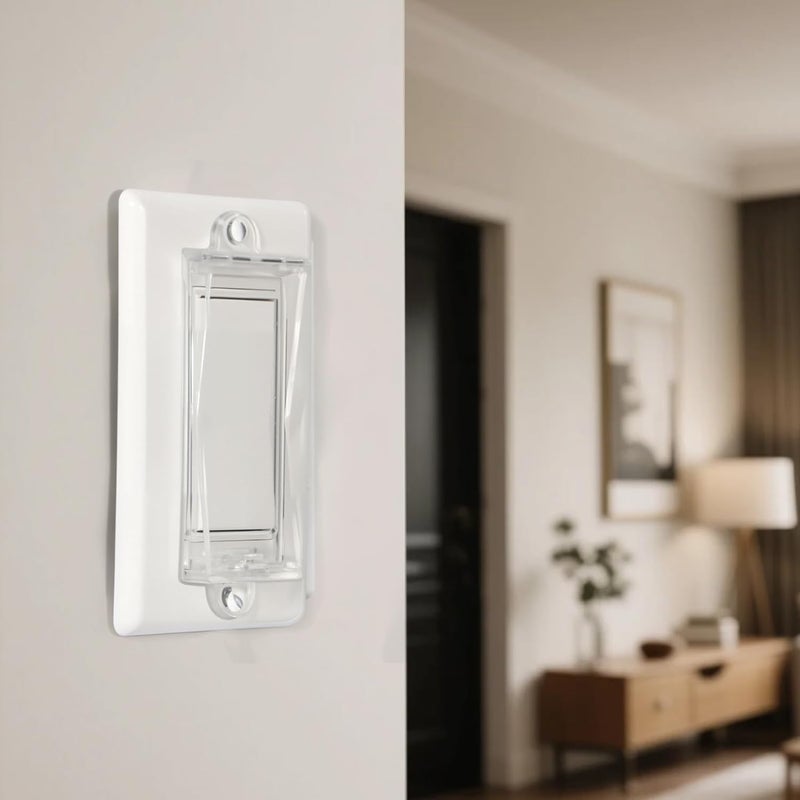 PSZEZNZ 1 Light Switch Guard Cover, Baby Proof Wall Switch Cover Guard for Rocker Light Switch Protects Your Lights or Circuits from Being Accidentally Turned On or Off (Clear) - Image 5