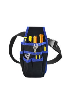 Generic Waist Tool Bag Canvas Tool Pouch Tool Organiser Bag Small Pocket Tool Bag with Adjustable Nylon Belt for DIY Electricians Technician Carpenters Joiner Builders Black  - Image 1