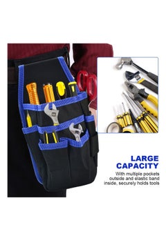 Generic Waist Tool Bag Canvas Tool Pouch Tool Organiser Bag Small Pocket Tool Bag with Adjustable Nylon Belt for DIY Electricians Technician Carpenters Joiner Builders Black  - Image 5