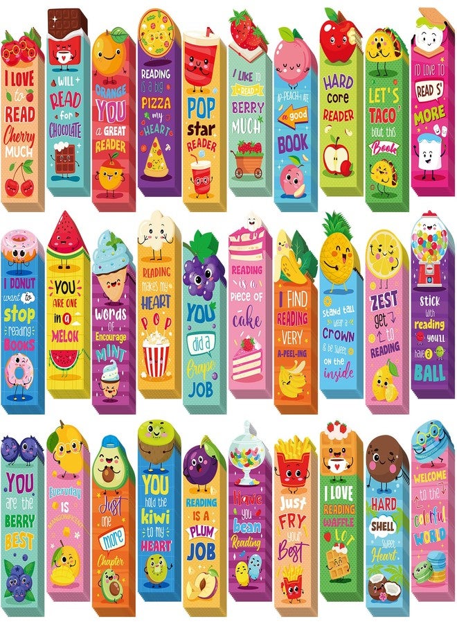 Lincia 210 Pcs Cute Scratch and Sniff Bookmarks - Assorted Fruit & Food Scents, 30 Styles for Kids, Students & Food Lovers - Image 1