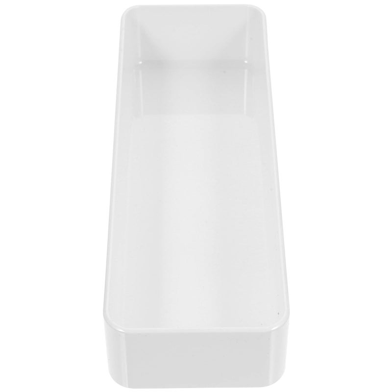 White Plastic 2-Piece Kitchen Drawer Organizer for Cutlery and Utensils - Image 1